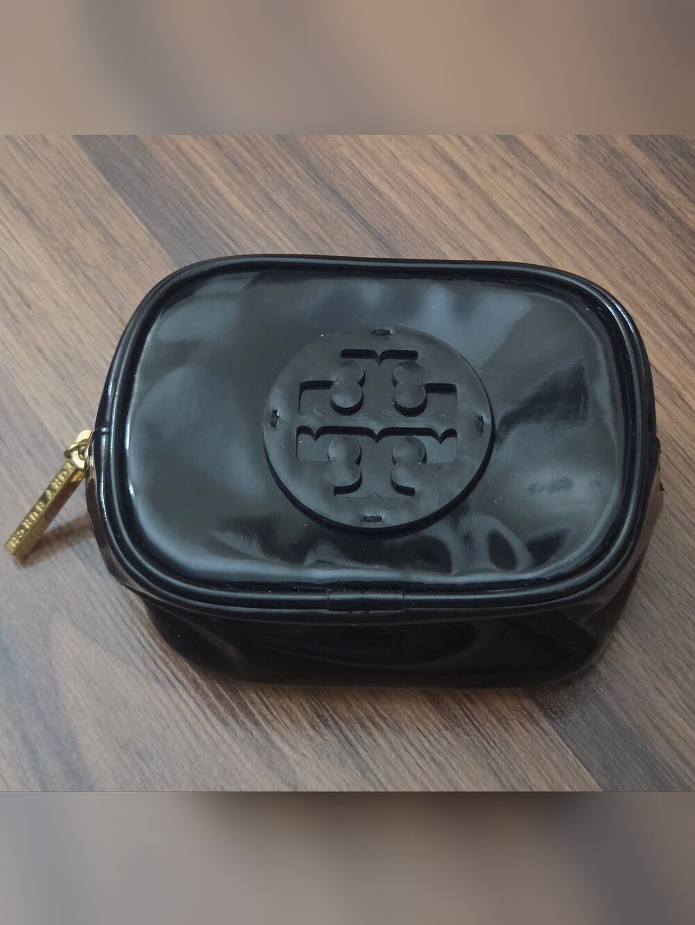 Tory Burch Black Patent Mini Cosmetic Case
